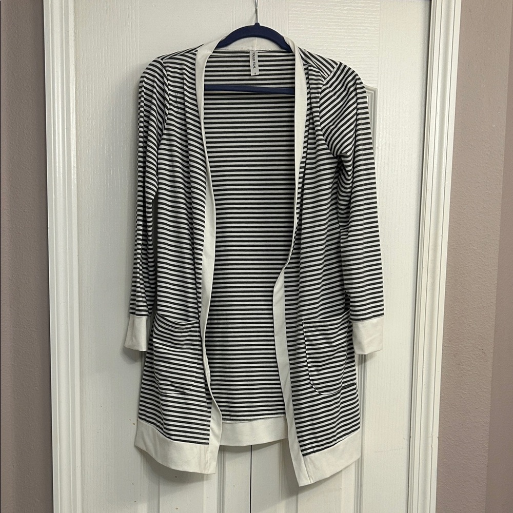 Tickled Teal Striped Cardigan
